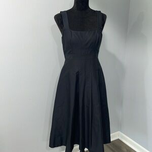 J. Crew A-Line Faille Dress style G8826 pleated Size 2 black silk cotton